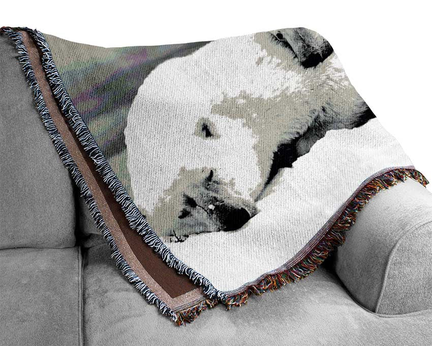 Polar bear Family Woven Blanket