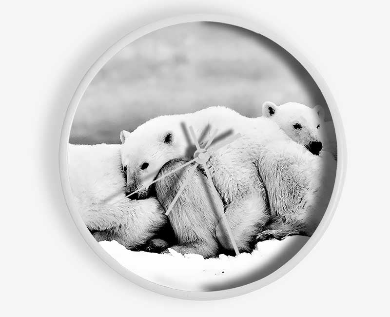 Polar bear Family Clock - Wallart-Direct UK