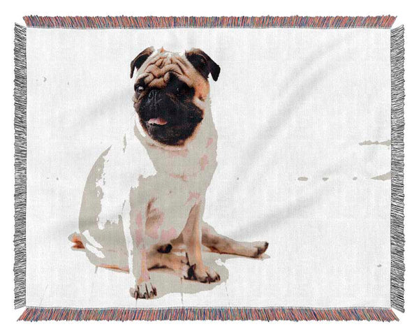 Pug Dog Woven Blanket