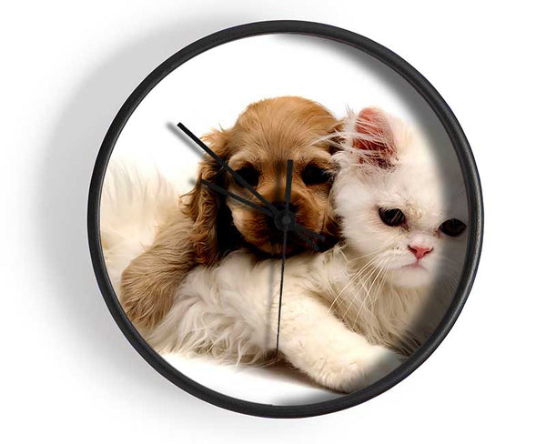 Puppy And Kitten Love Clock - Wallart-Direct UK