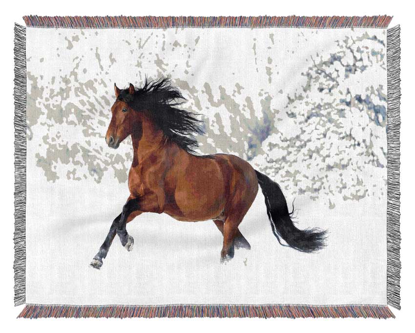 Racing Horse Woven Blanket