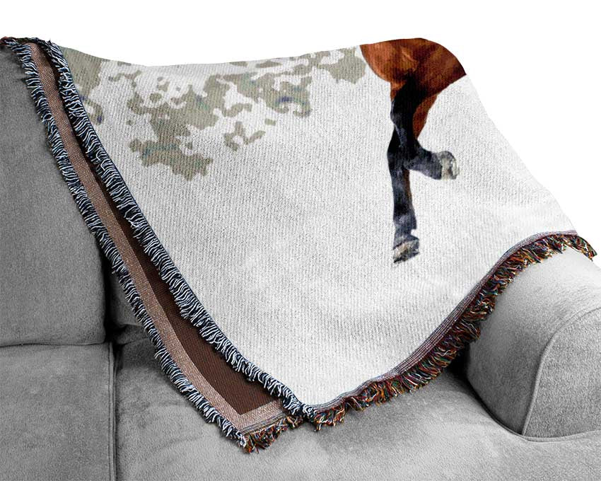 Racing Horse Woven Blanket