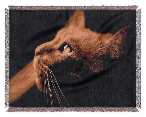 Red Cat Profile Woven Blanket