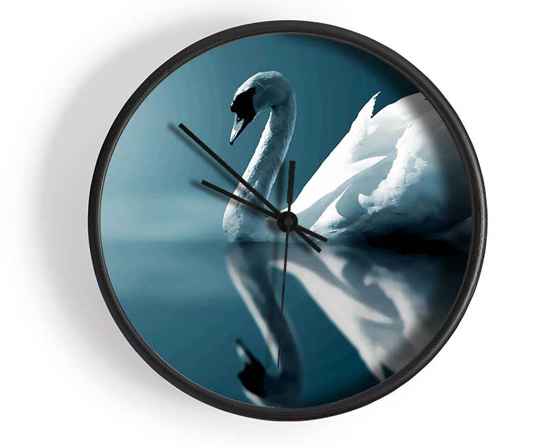 Reflections Of A Swan Clock - Wallart-Direct UK