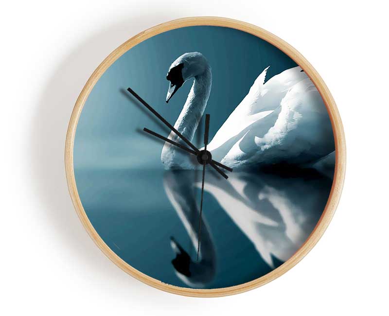 Reflections Of A Swan Clock - Wallart-Direct UK