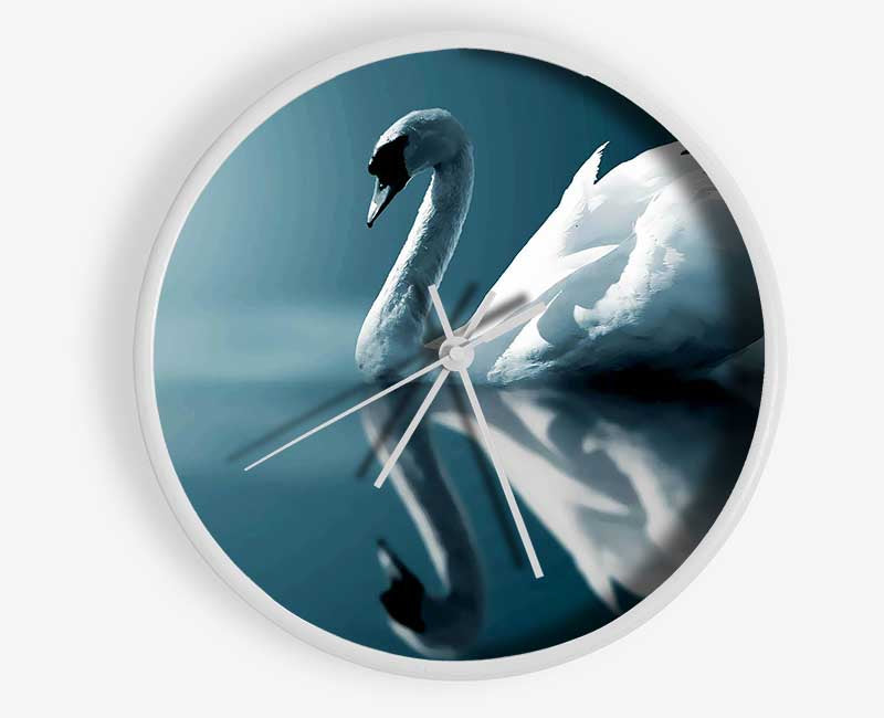 Reflections Of A Swan Clock - Wallart-Direct UK