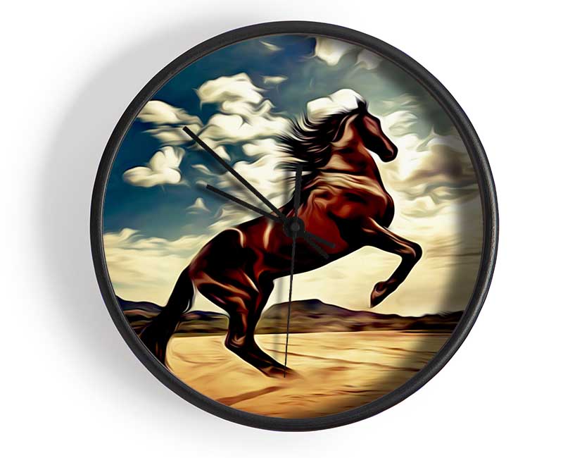 Rising Horse Clock - Wallart-Direct UK