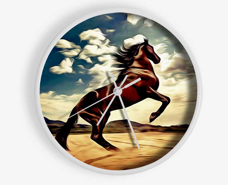 Rising Horse Clock - Wallart-Direct UK