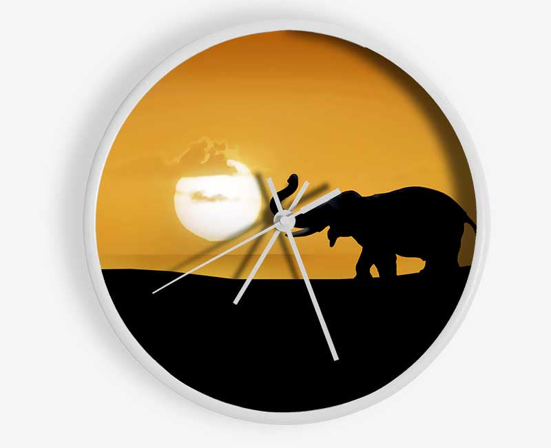 Safari Elephant Clock - Wallart-Direct UK