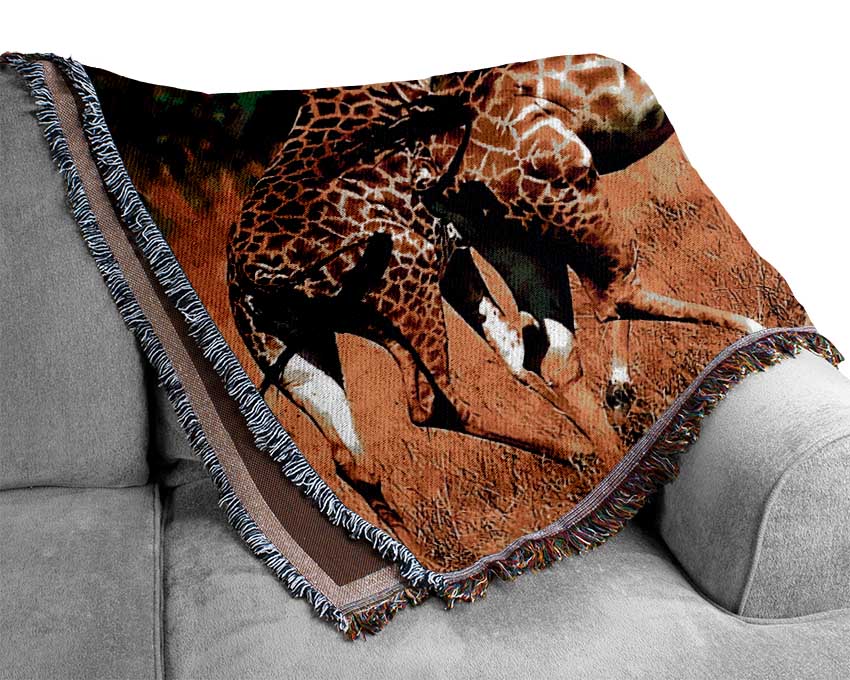 Safari Giraffe Woven Blanket