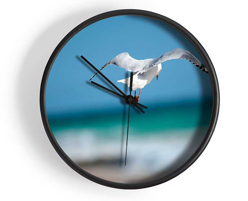 Seagull Over The Ocean Clock - Wallart-Direct UK