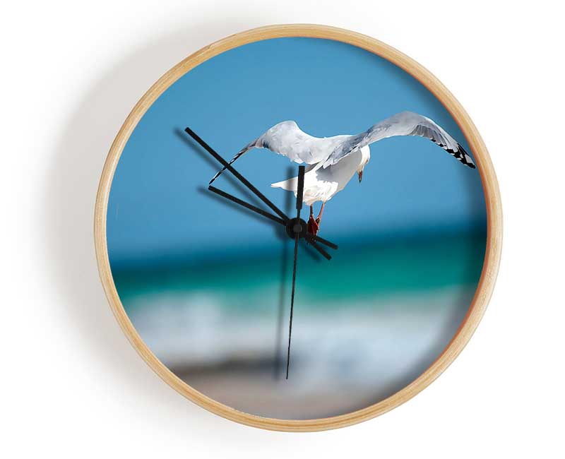 Seagull Over The Ocean Clock - Wallart-Direct UK