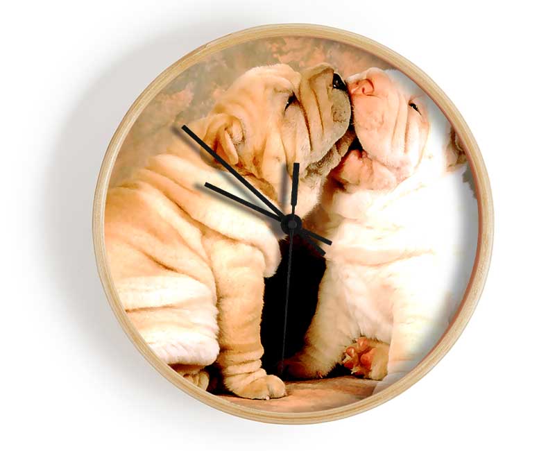 Shar Pei Puppies Clock - Wallart-Direct UK