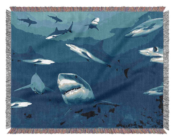 Sharks Ocean Woven Blanket