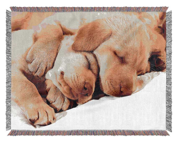 Sleeping Puppies Woven Blanket