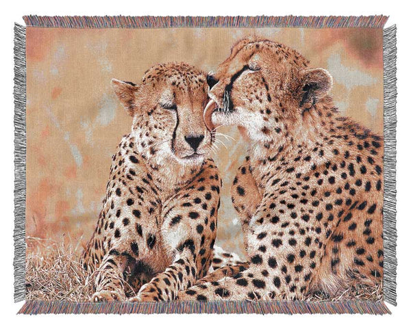 South African Cheetahs Woven Blanket