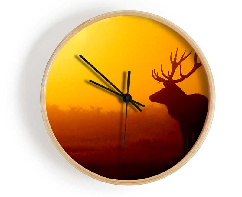 Stag At Sunset Clock - Wallart-Direct UK