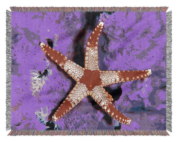 Starfish On Purple Woven Blanket