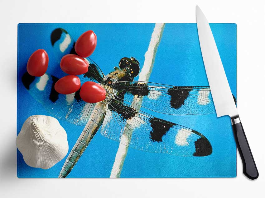 Stunning Winged Insect Glass Chopping Board