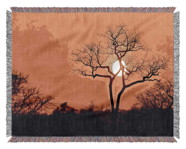 Sunset In Africa Woven Blanket