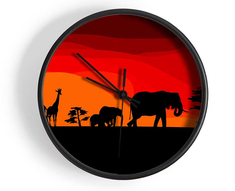 Sunset Safari Clock - Wallart-Direct UK