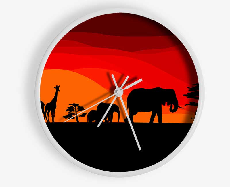 Sunset Safari Clock - Wallart-Direct UK