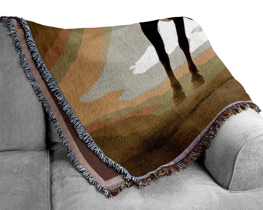 The Love Of Horses Sepia Woven Blanket