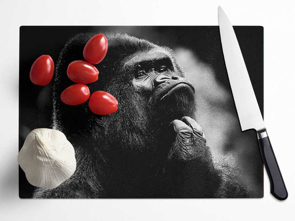 Thoughtful Gorilla B n W Glass Chopping Board