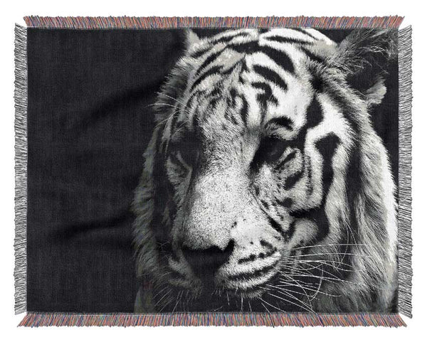 Tiger Black And White Woven Blanket