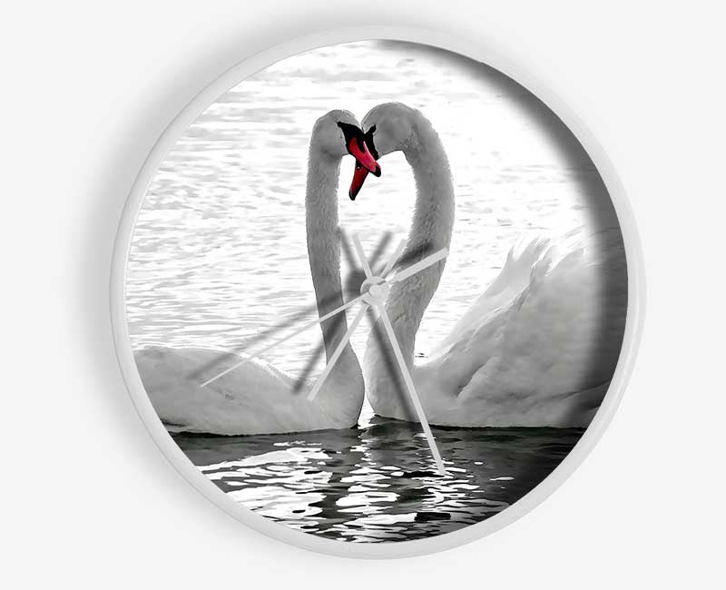 White Swans 2 Clock - Wallart-Direct UK