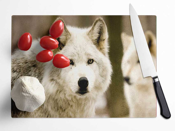 White Wolf Glass Chopping Board