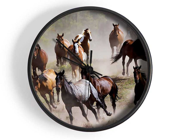 Wild Horse Stampede Clock - Wallart-Direct UK