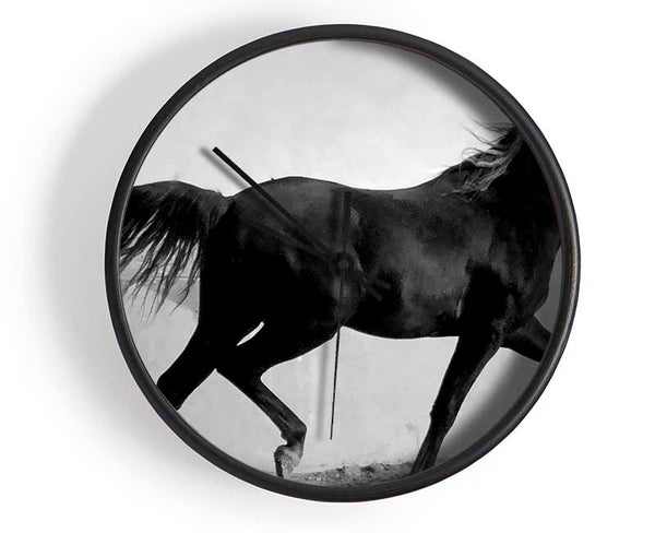 Wild Horses B n W Clock - Wallart-Direct UK