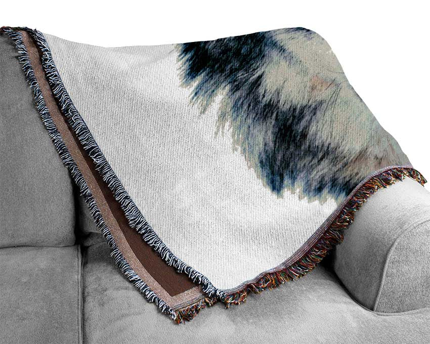 Wolf Face Woven Blanket