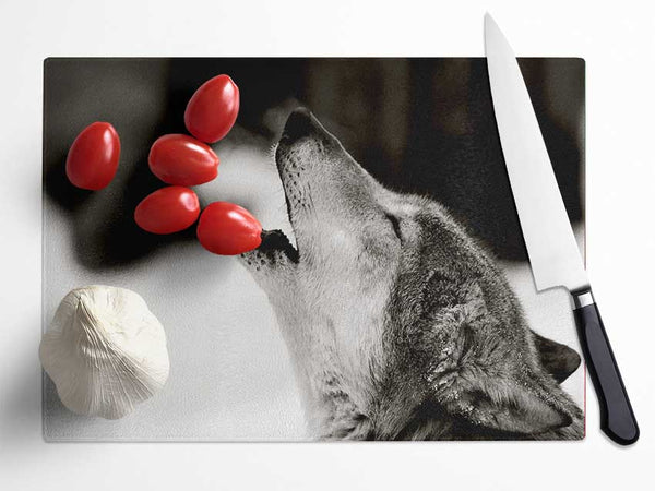 Wolf Howl Glass Chopping Board