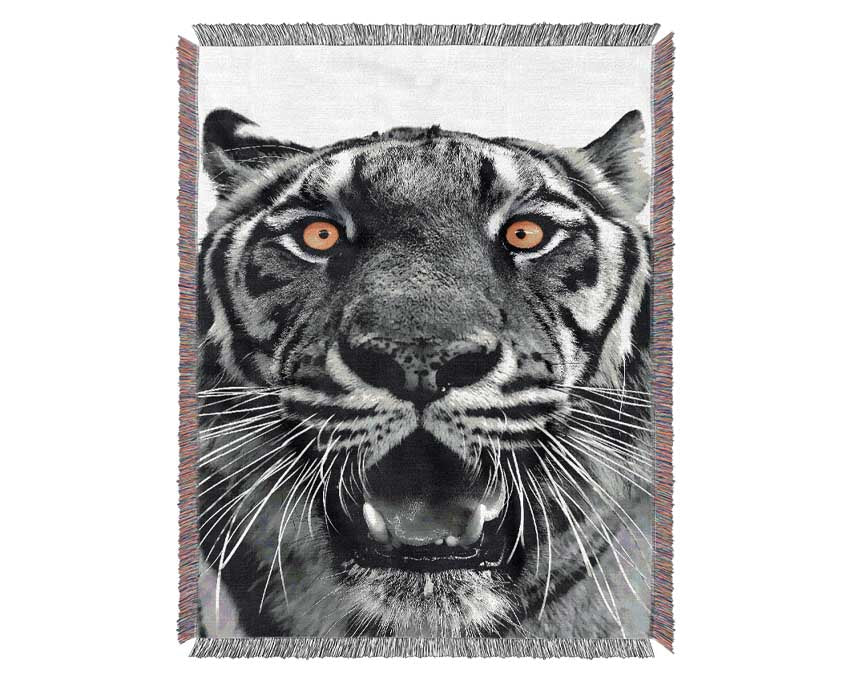 Yellow Tiger Eyes Woven Blanket