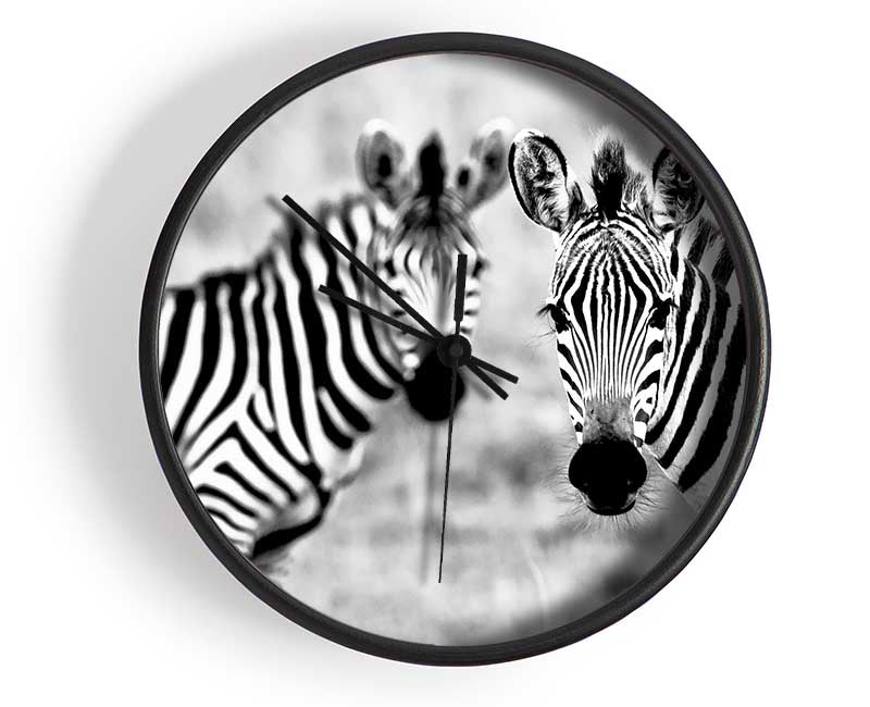 Zebra Twins Clock - Wallart-Direct UK