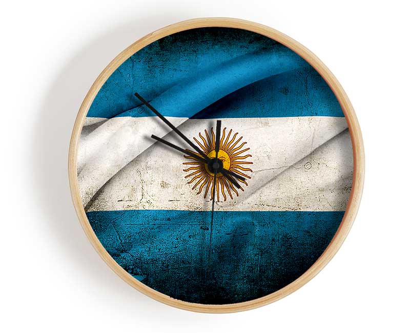 Argentina Sun Flag Clock - Wallart-Direct UK