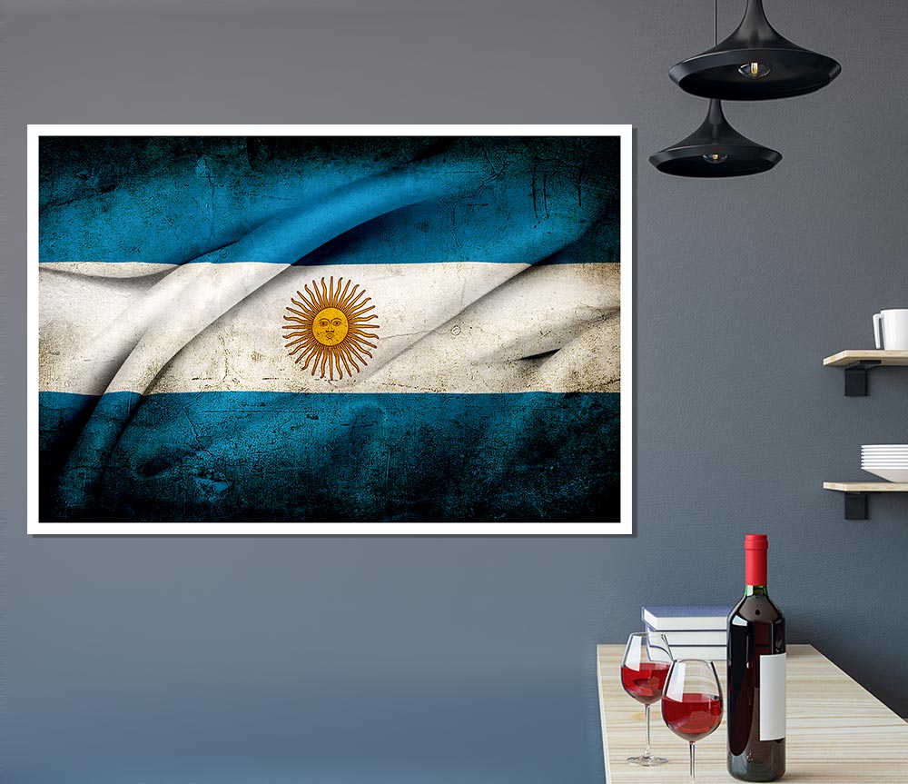 Argentina Sun Flag Print Poster Wall Art