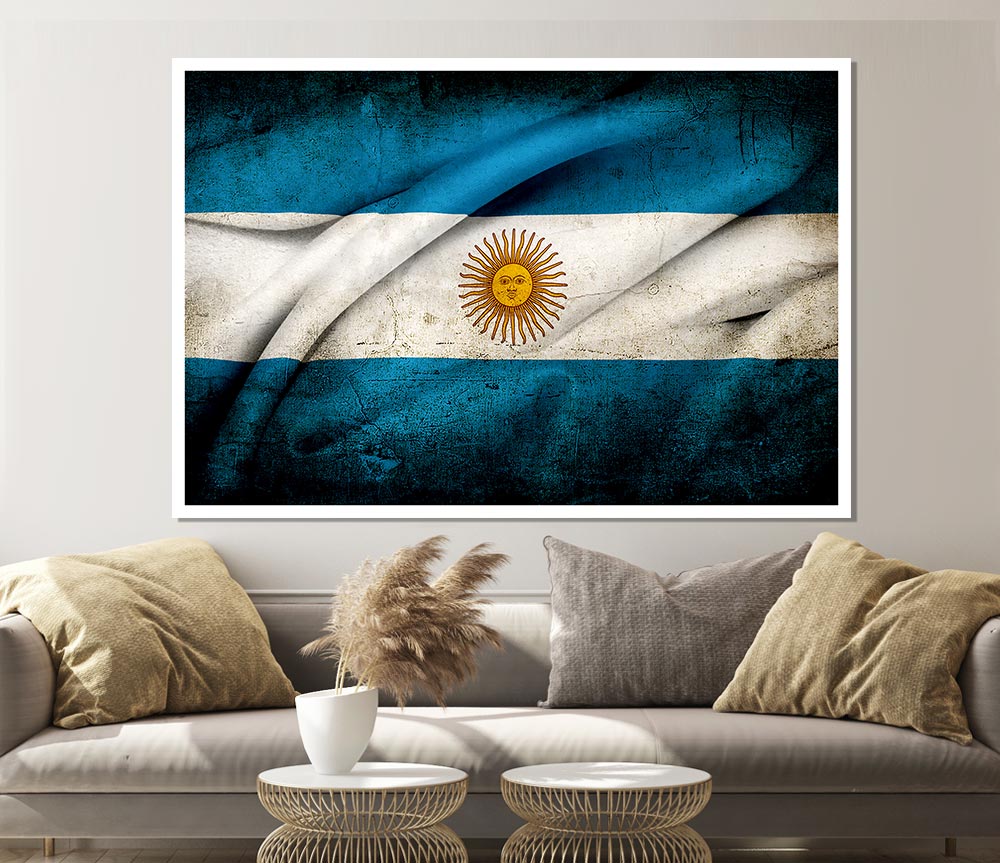 Argentina Sun Flag Print Poster Wall Art