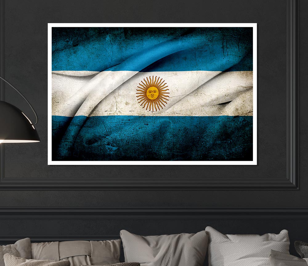 Argentina Sun Flag Print Poster Wall Art