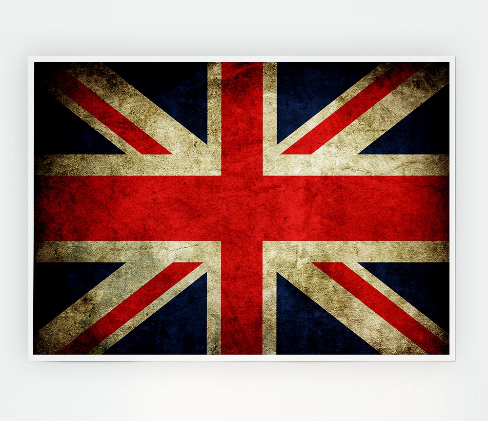 British Grunge Flag Print Poster Wall Art