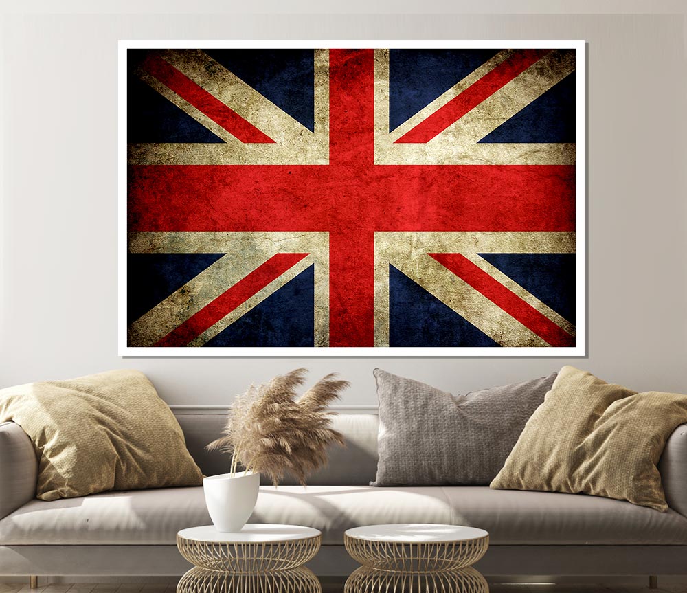 British Grunge Flag Print Poster Wall Art