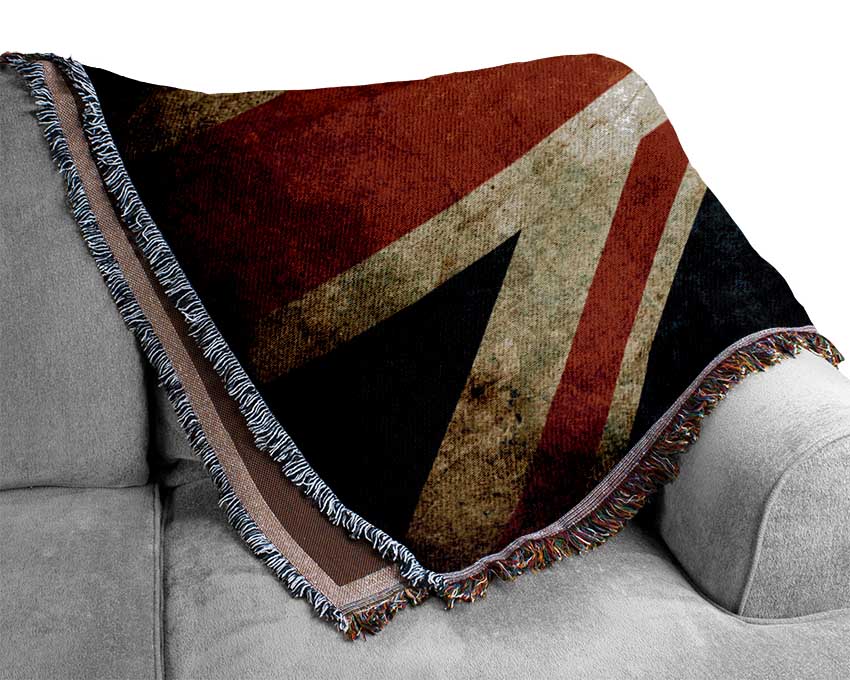 British Grunge Flag Woven Blanket