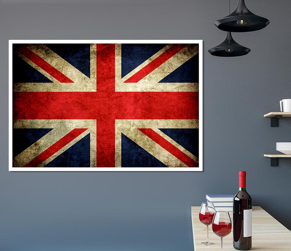 British Grunge Flag Print Poster Wall Art