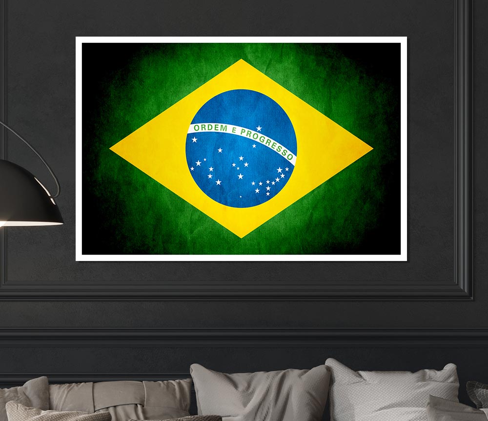 Brazillian Flag Print Poster Wall Art