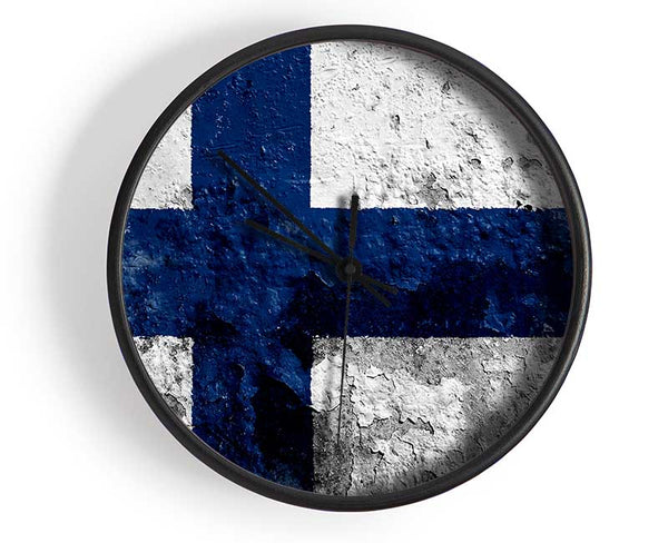 Finland Flag Clock - Wallart-Direct UK