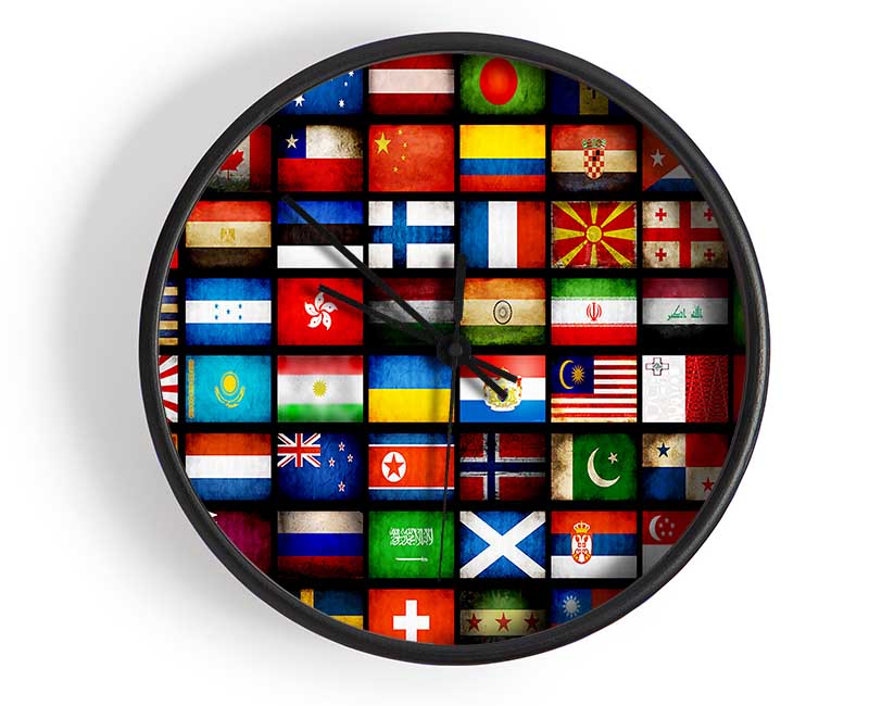 Flags Of The World Clock - Wallart-Direct UK