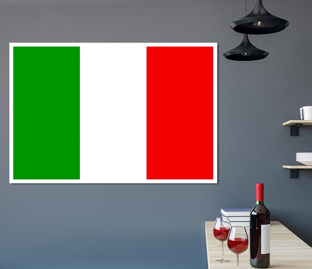 Flag Of Italy Print Poster Wall Art