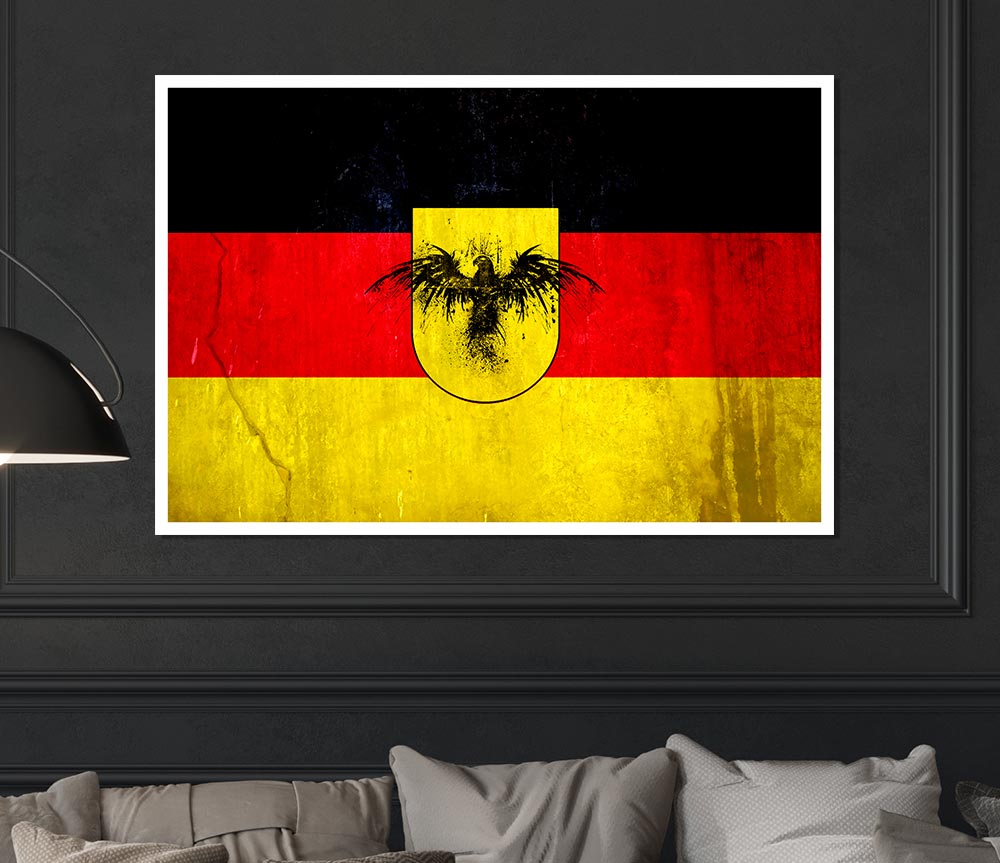 German Flag Eagle Print Poster Wall Art